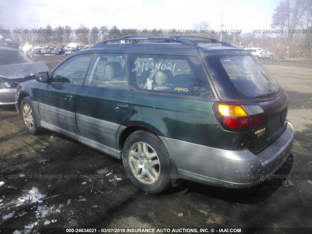 4S3BH686137626567 - 2003 SUBARU LEGACY OUTBACK LIMITED GREEN photo 3