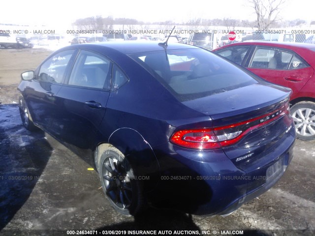 1C3CDFBB0GD541382 - 2016 DODGE DART SXT BLUE photo 3