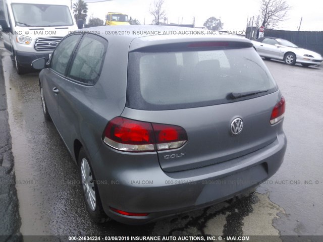 WVWAB7AJ2CW181635 - 2012 VOLKSWAGEN GOLF 灰色 照片 3