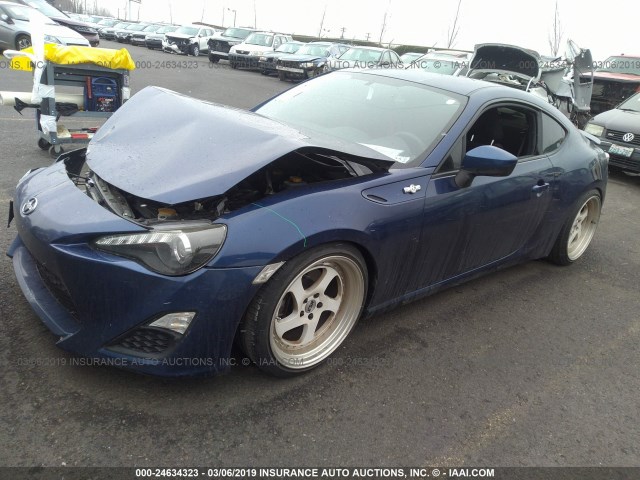 JF1ZNAA14E9701803 - 2014 TOYOTA SCION FR-S BLUE photo 2