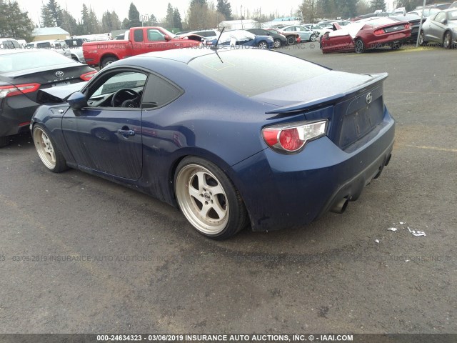 JF1ZNAA14E9701803 - 2014 TOYOTA SCION FR-S BLUE photo 3