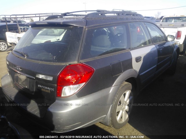 4S4BP61C897325477 - 2009 SUBARU OUTBACK 2.5I GRAY photo 4