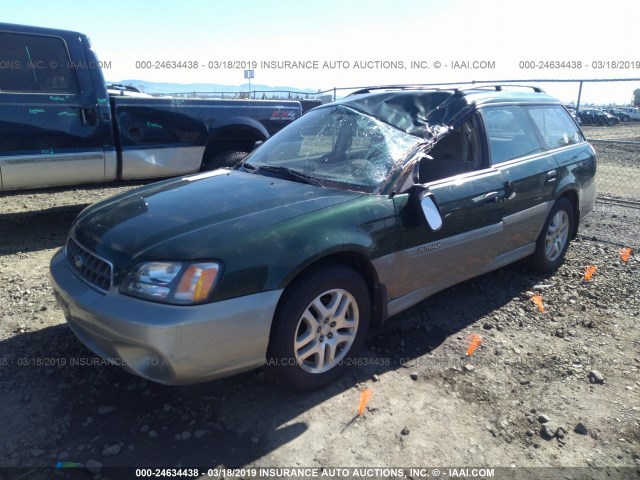 4S3BH675836606749 - 2003 SUBARU LEGACY OUTBACK AWP GREEN photo 2