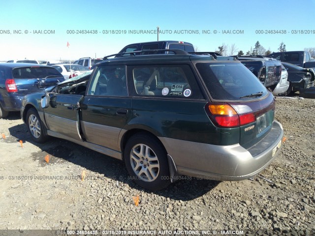 4S3BH675836606749 - 2003 SUBARU LEGACY OUTBACK AWP GREEN photo 3