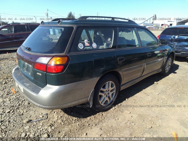 4S3BH675836606749 - 2003 SUBARU LEGACY OUTBACK AWP GREEN photo 4