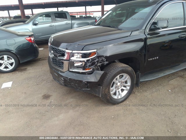 1GNSCBKC0HR382225 - 2017 CHEVROLET TAHOE C1500 LT BLACK photo 6