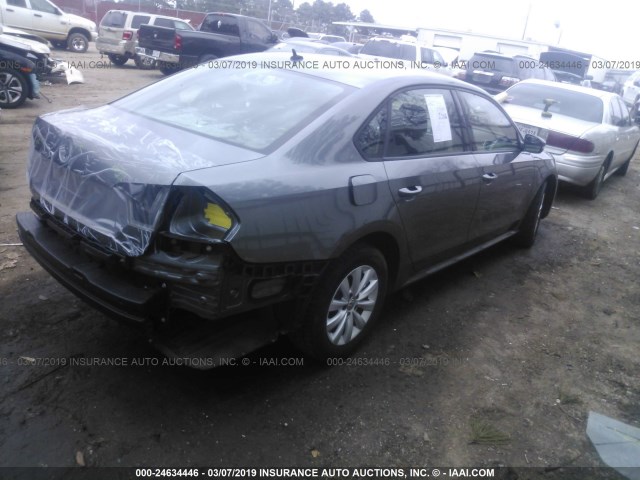 1VWAH7A31DC055265 - 2013 VOLKSWAGEN PASSAT S GRAY photo 4