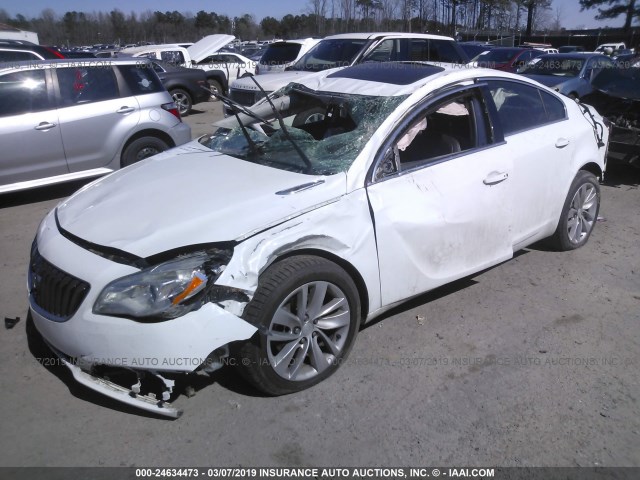 2G4GN5EX8F9156218 - 2015 BUICK REGAL PREMIUM WHITE photo 2