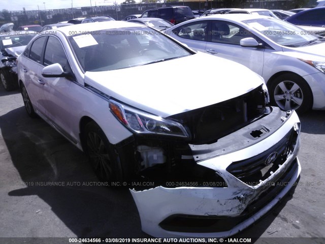 5NPE34AF7GH379373 - 2016 HYUNDAI SONATA SPORT/LIMITED WHITE photo 1