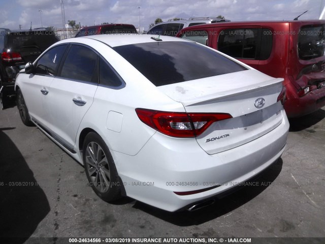 5NPE34AF7GH379373 - 2016 HYUNDAI SONATA SPORT/LIMITED WHITE photo 3