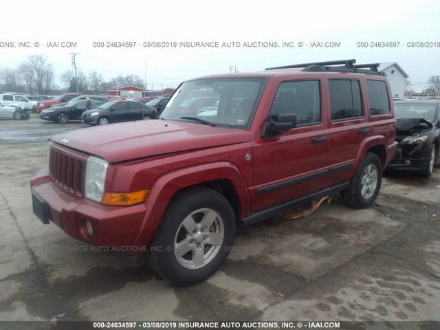 1J8HG48NX6C245314 - 2006 JEEP COMMANDER RED photo 2