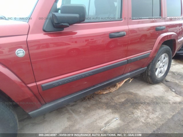 1J8HG48NX6C245314 - 2006 JEEP COMMANDER RED photo 6