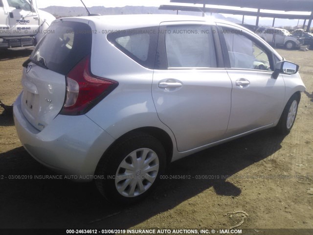 3N1CE2CP5GL370167 - 2016 NISSAN VERSA NOTE S/S PLUS/SV/SL/SR SILVER photo 4