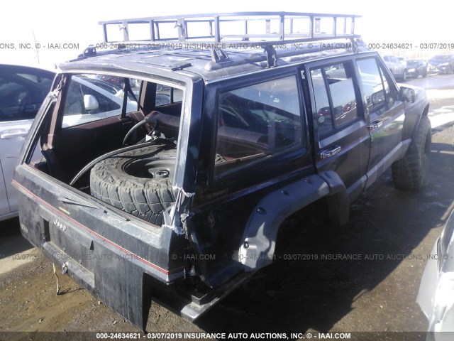 1J4FJ58S7ML631787 - 1991 JEEP CHEROKEE LAREDO BLACK photo 4