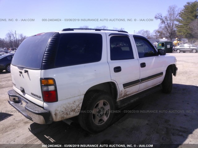 1GNEK13TX4J242717 - 2004 CHEVROLET TAHOE K1500 WHITE photo 4