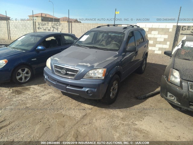 KNDJD733945194043 - 2004 KIA SORENTO EX/LX BLUE photo 2