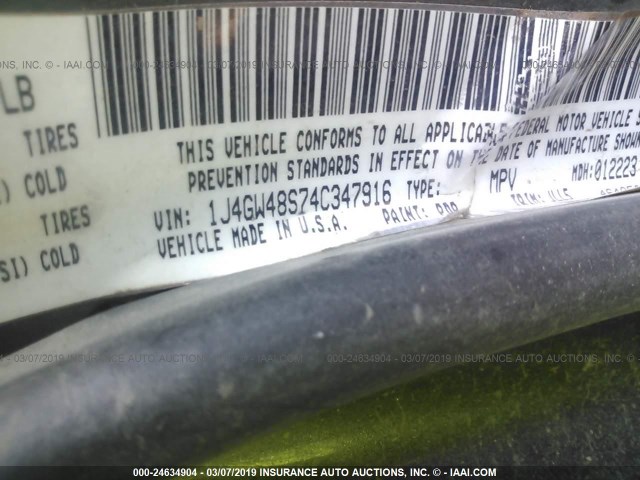 1J4GW48S74C347916 - 2004 JEEP GRAND CHEROKEE LAREDO/COLUMBIA/FREEDOM 灰色 照片 9