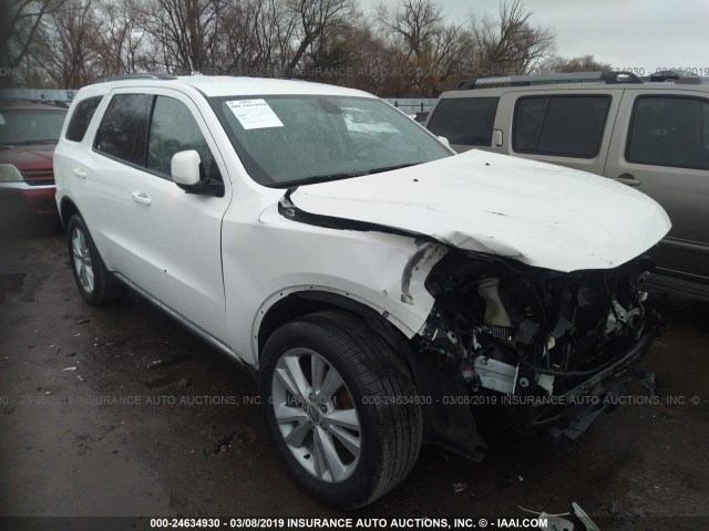 1C4RDJDGXCC169857 - 2012 DODGE DURANGO CREW WHITE photo 1