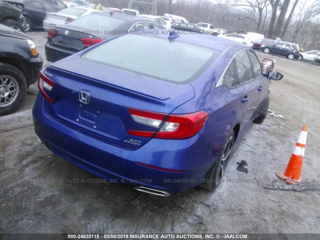 1HGCV2F31JA053959 - 2018 HONDA ACCORD SPORT BLUE photo 4