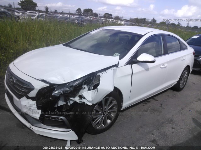 5NPE34AF7HH544789 - 2017 HYUNDAI SONATA SPORT/LIMITED WHITE photo 2