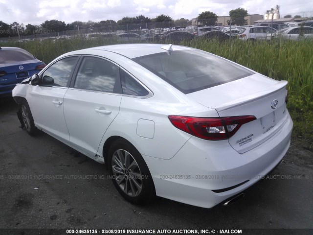 5NPE34AF7HH544789 - 2017 HYUNDAI SONATA SPORT/LIMITED WHITE photo 3