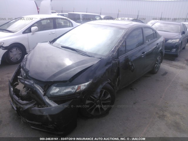 2HGFB2F98DH528345 - 2013 HONDA CIVIC EXL BLACK photo 2