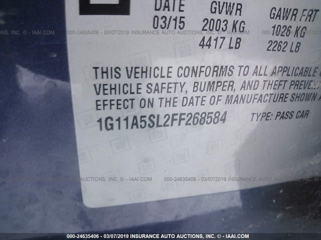 1G11A5SL2FF268584 - 2015 CHEVROLET MALIBU LS Light Blue photo 9