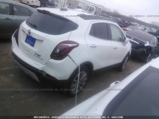 KL4CJASB6KB703974 - 2019 BUICK ENCORE PREFERRED Ақ фото 4