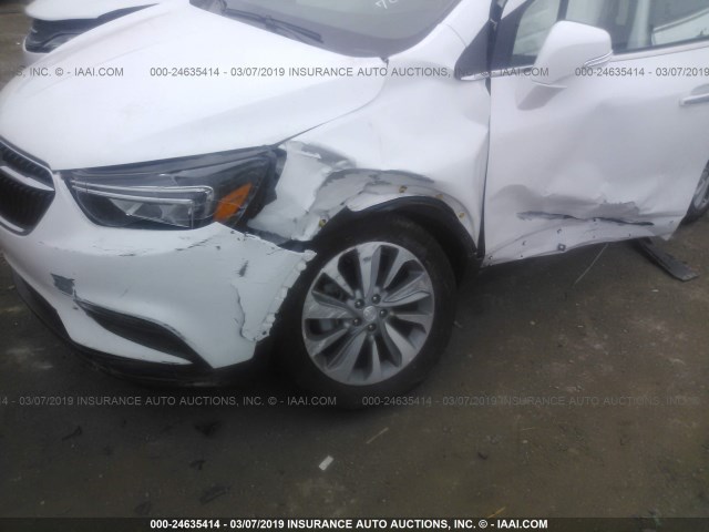 KL4CJASB6KB703974 - 2019 BUICK ENCORE PREFERRED Ақ фото 6