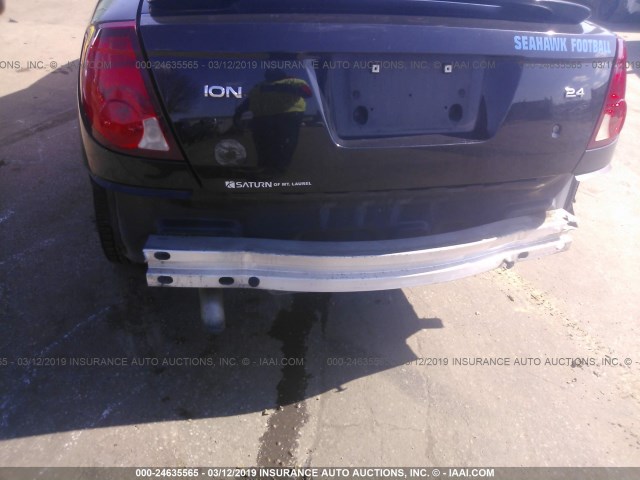 1G8AW15B56Z104520 - 2006 SATURN ION LEVEL 3 BLACK photo 6