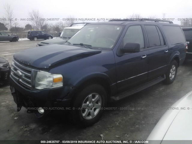 1FMFK16589EA78535 - 2009 FORD EXPEDITION EL XLT BLUE photo 2