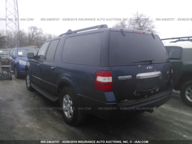 1FMFK16589EA78535 - 2009 FORD EXPEDITION EL XLT BLUE photo 3