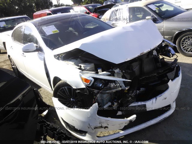 KNALN4D71E5146721 - 2014 KIA CADENZA PREMIUM/LIMITED WHITE photo 1