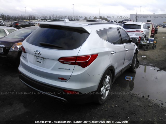 5XYZW3LA2EG188128 - 2014 HYUNDAI SANTA FE SPORT  SILVER photo 4