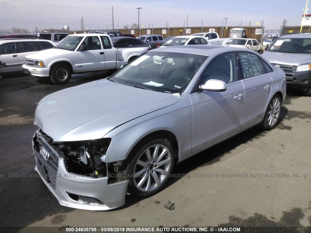 WAUFFAFL2DN028730 - 2013 AUDI A4 PREMIUM PLUS SILVER photo 2