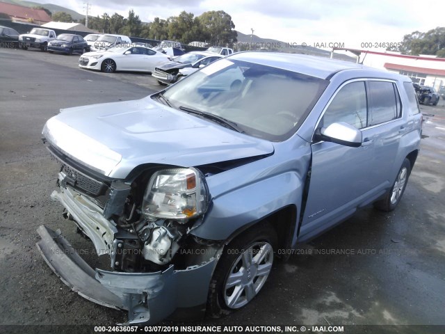 2GKALMEK7E6120927 - 2014 GMC TERRAIN SLE Light Blue photo 2
