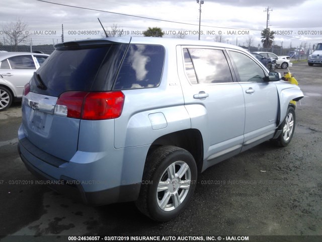2GKALMEK7E6120927 - 2014 GMC TERRAIN SLE Light Blue photo 4