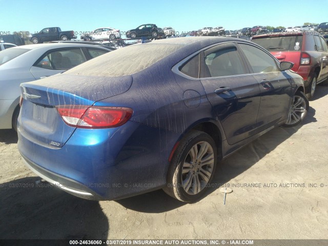 1C3CCCAB4GN179098 - 2016 CHRYSLER 200 LIMITED BLUE photo 4