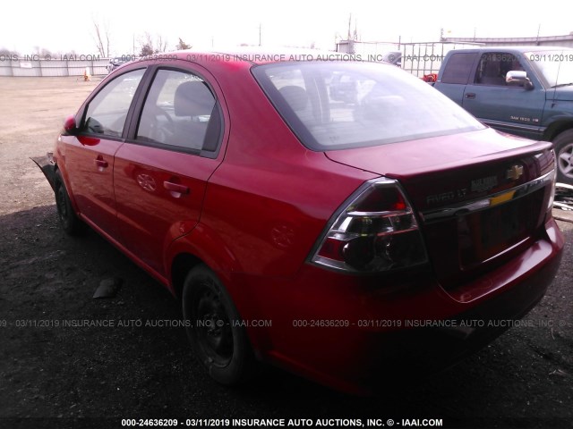 KL1TD5DE6AB110908 - 2010 CHEVROLET AVEO LS/LT RED photo 3