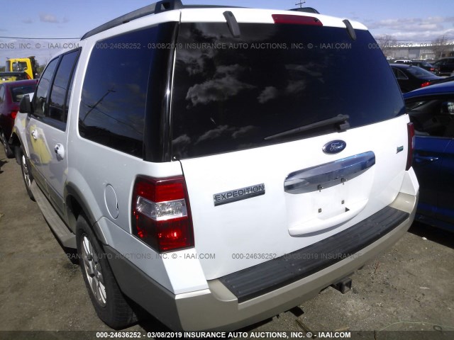 1FMFU18599EB06737 - 2009 FORD EXPEDITION EDDIE BAUER WHITE photo 3