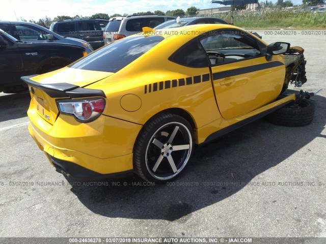 JF1ZNAA13F9706069 - 2015 TOYOTA SCION FR-S YELLOW photo 4