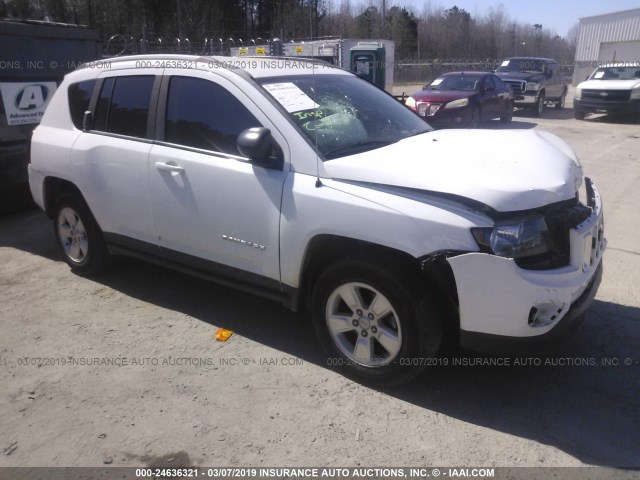 1C4NJCBB8GD590146 - 2016 JEEP COMPASS SPORT WHITE photo 1