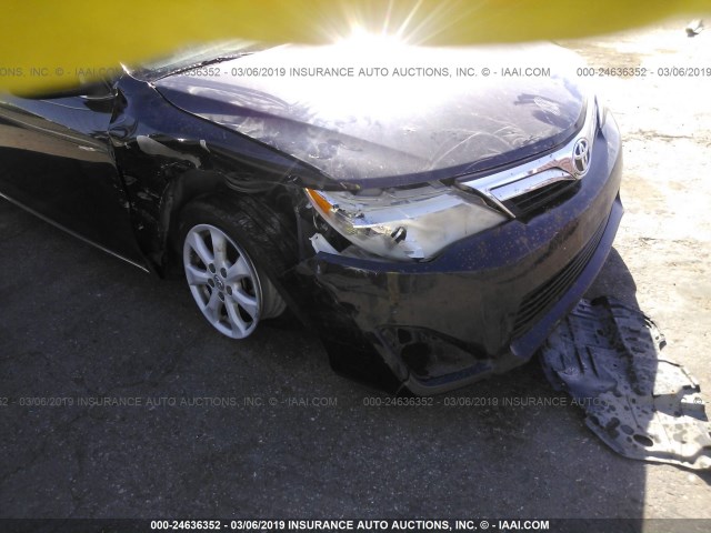 4T1BF1FKXCU142080 - 2012 TOYOTA CAMRY SE/LE/XLE BLACK photo 6