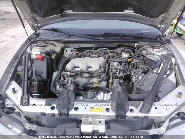 1G2WK52J21F233498 - 2001 PONTIAC GRAND PRIX SE SILVER photo 10