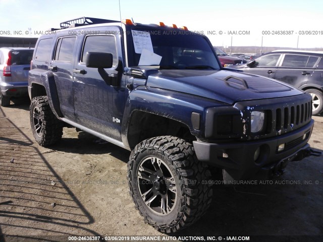 5GTDN13E278122587 - 2007 HUMMER H3 BLUE photo 1