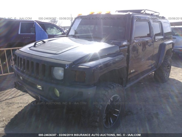 5GTDN13E278122587 - 2007 HUMMER H3 BLUE photo 2