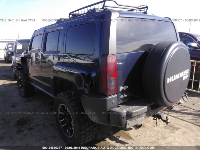 5GTDN13E278122587 - 2007 HUMMER H3 BLUE photo 3