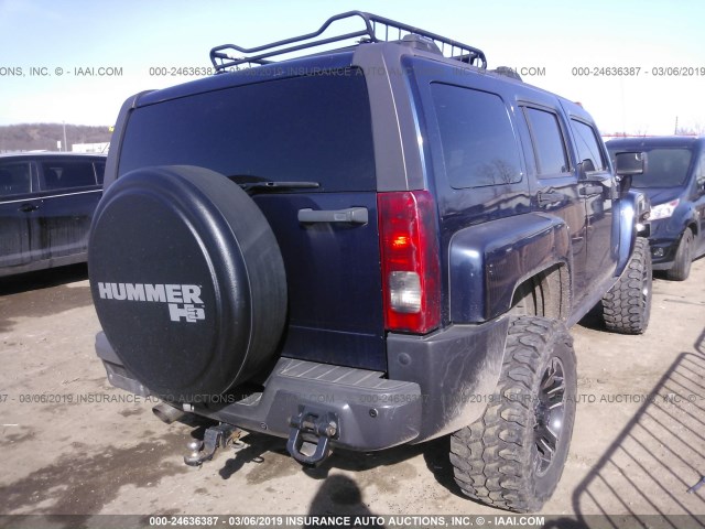 5GTDN13E278122587 - 2007 HUMMER H3 BLUE photo 4