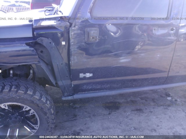 5GTDN13E278122587 - 2007 HUMMER H3 BLUE photo 6