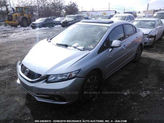 19XFB2F91DE224803 - 2013 HONDA CIVIC EXL SILVER photo 2